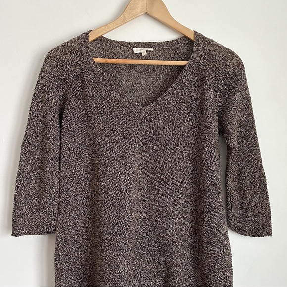Eileen Fisher black and tan linen blend knit sweater - Picture 5 of 5